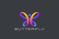 Butterfly Logo Ribbon Loop design vector. Beauty F Royalty Free Stock Photo