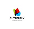 Butterfly logo template. Colorful butterflies vector design Royalty Free Stock Photo