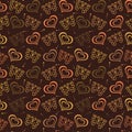 Butterfly love hand drawn Pattern with brown color