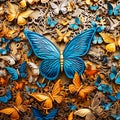 butterfly Made of complex metal parts, Generative AI Royalty Free Stock Photo