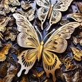 butterfly Made of complex metal parts, Generative AI