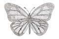 Butterfly made with pattern of dots.