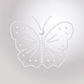 Butterfly made of pearls, vector a pattern of precious stones. Royalty Free Stock Photo
