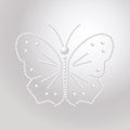 Butterfly made of pearls, vector a pattern of precious stones.