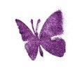 Butterfly made of realistic glitter dust on white background creative concept Royalty Free Stock Photo