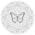 Butterfly Mandala Coloring Page