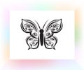 Butterfly mandala sketch art logo vector