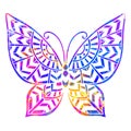 Butterfly Mandala. Vector zen decorative element.