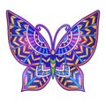 Butterfly Mandala. Vector zen decorative element.