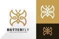 Butterfly Modern Logo Vector Design, Creative Logos Designs Concept for Template Royalty Free Stock Photo