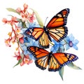Butterfly_Monarch_Resting_Orchid1_4