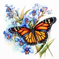 Butterfly_Monarch_Resting_Orchid1_2