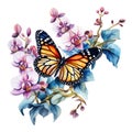 Butterfly_Monarch_Resting_Orchid1_1