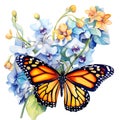 Butterfly_Monarch_Resting_Orchid1_3