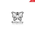 Butterfly monoline logo design template