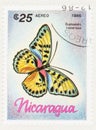 Butterfly on Nicaragua Air mail Stamp