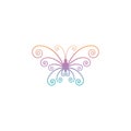 Butterfly ornament color illustration vector design Royalty Free Stock Photo