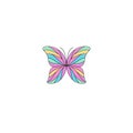 Butterfly outline colorful logo design