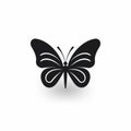 Black Butterfly Icon: Simple And Decorative Painting Style