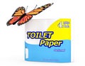 Butterfly over Four Roll of Toilet Paper Package