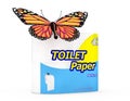 Butterfly over Four Roll of Toilet Paper Package