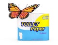 Butterfly over Four Roll of Toilet Paper Package