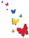 Butterfly paper cut background