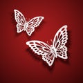 Butterfly paper cut decorations Royalty Free Stock Photo