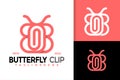 Butterfly Papper Clip Logo Design, brand identity logos vector, modern logo, Logo Designs Vector Illustration Template Royalty Free Stock Photo