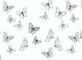 Butterfly pattern white background illustration Royalty Free Stock Photo