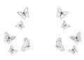 Butterfly pattern white background illustration Royalty Free Stock Photo