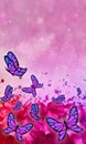 Butterfly patterned beautiful abstract mobile phone wallpaper. Royalty Free Stock Photo