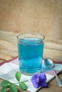 Butterfly-pea or Blue-pea flower herbal tea.