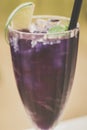Butterfly pea flower drink with honey and lemon typical malay or peranakan drink