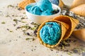 Butterfly Pea Flower ice cream Royalty Free Stock Photo