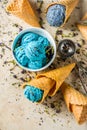 Butterfly Pea Flower ice cream Royalty Free Stock Photo