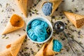 Butterfly Pea Flower ice cream Royalty Free Stock Photo