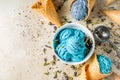 Butterfly Pea Flower ice cream Royalty Free Stock Photo