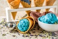 Butterfly Pea Flower ice cream Royalty Free Stock Photo