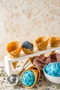 Butterfly Pea Flower ice cream Royalty Free Stock Photo