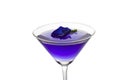Butterfly pea flower juice in cocktail glass Royalty Free Stock Photo
