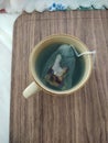 Butterfly pea flower tea in a cup