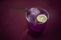 Butterfly Pea with Honey & Lime beverage welcome drink Royalty Free Stock Photo