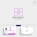 Butterfly Photography logo template with business card