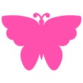 Pink butterfly isolated on white background. Icon, logo. Royalty Free Stock Photo