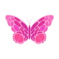 Butterfly pink. Vector icon logo illustration