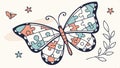 Butterfly with puzzle piece wings, problem solving and nature art vector design Generative AI Royalty Free Stock Photo