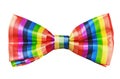 Butterfly rainbow tie isolated on white Royalty Free Stock Photo