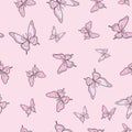 Pink butterfly vector pattern background Royalty Free Stock Photo