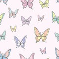 Butterfly repeat pattern background, seamless colorful design Royalty Free Stock Photo